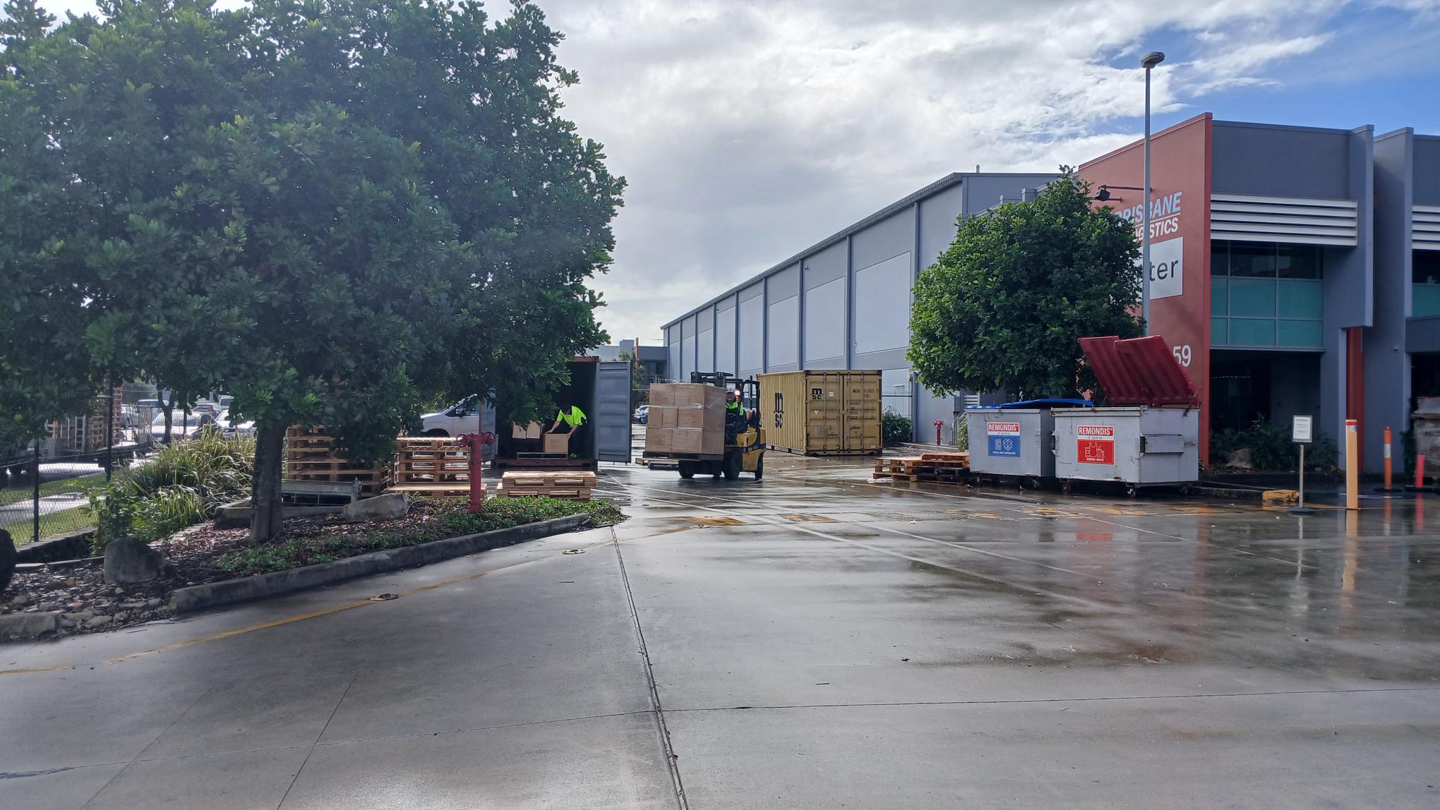 Handling an Influx of Containers Rain or Shine.